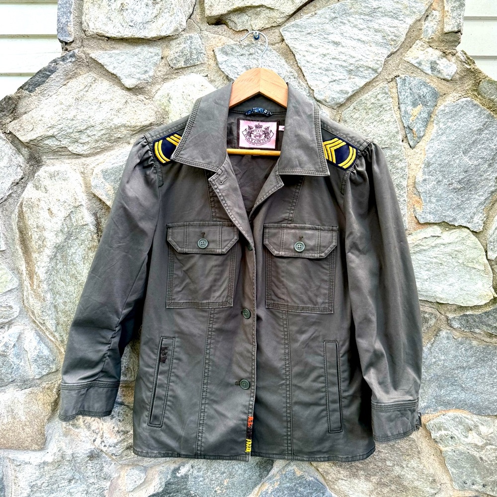 Y2K Juicy Couture Military Style 3/4 Sleeve Blazer Jacket